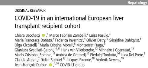 Oktober 2020: Erste Europäische Prospektive Kohorte für Lebertransplantierte mit COVID-19